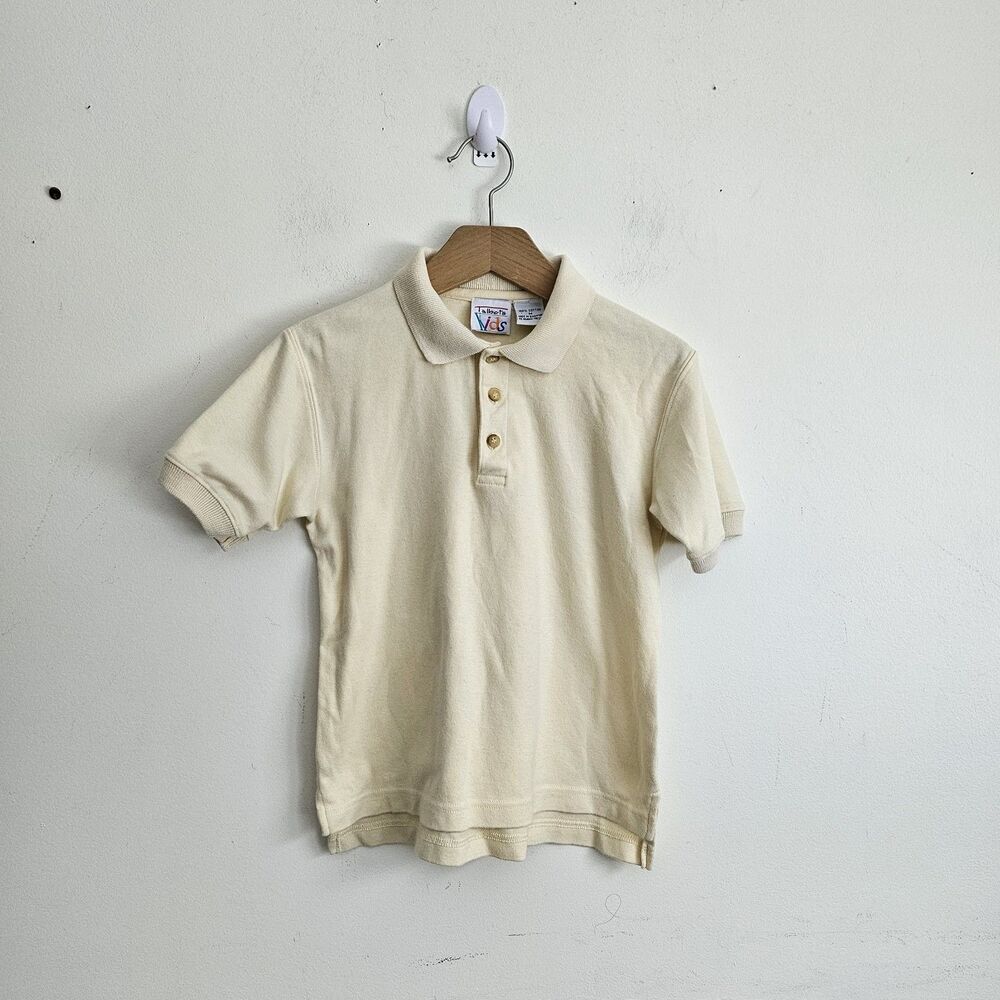 Vintage Talbot's Boys' Pastel Yellow Short-Sleeve Polo Shirt, Size M, Cotton